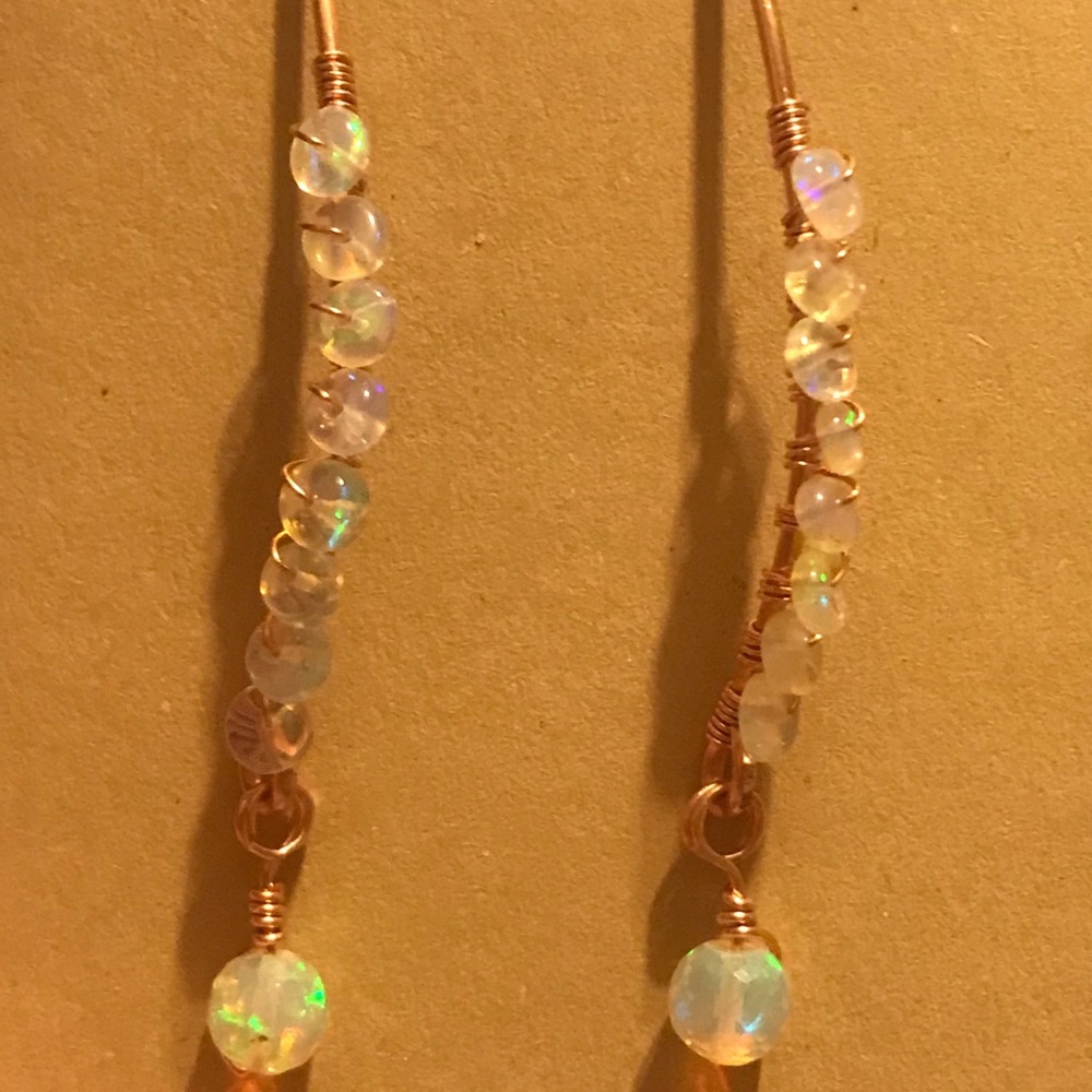 Opal Stick Earrings